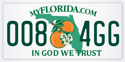 FL license plate 0084GG