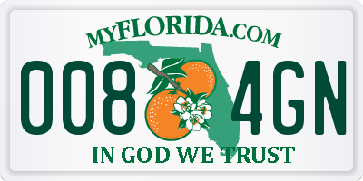 FL license plate 0084GN