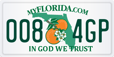 FL license plate 0084GP