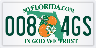 FL license plate 0084GS