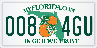 FL license plate 0084GU