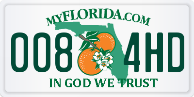 FL license plate 0084HD