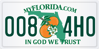 FL license plate 0084HO