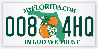 FL license plate 0084HQ