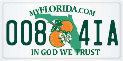 FL license plate 0084IA