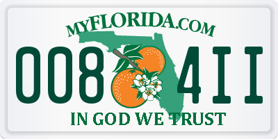 FL license plate 0084II