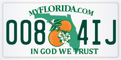 FL license plate 0084IJ