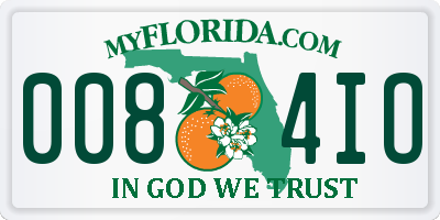 FL license plate 0084IO