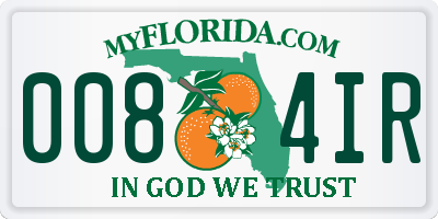 FL license plate 0084IR