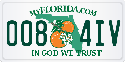 FL license plate 0084IV