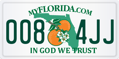 FL license plate 0084JJ