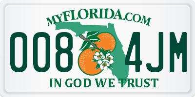 FL license plate 0084JM