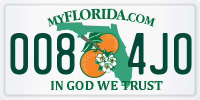 FL license plate 0084JO