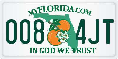 FL license plate 0084JT