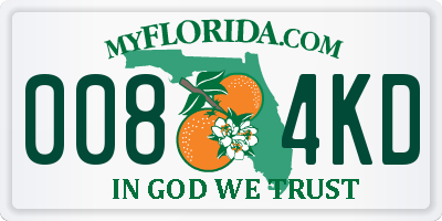 FL license plate 0084KD