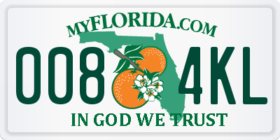 FL license plate 0084KL