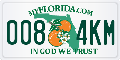 FL license plate 0084KM