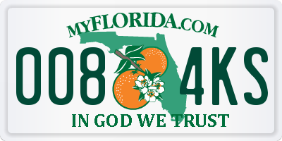 FL license plate 0084KS