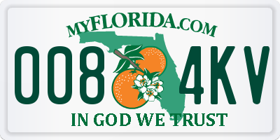 FL license plate 0084KV