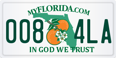 FL license plate 0084LA