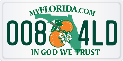 FL license plate 0084LD