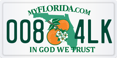 FL license plate 0084LK