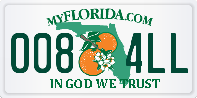 FL license plate 0084LL
