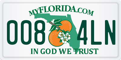 FL license plate 0084LN