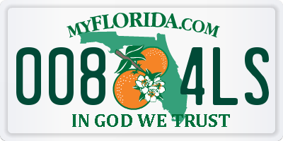 FL license plate 0084LS