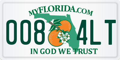 FL license plate 0084LT