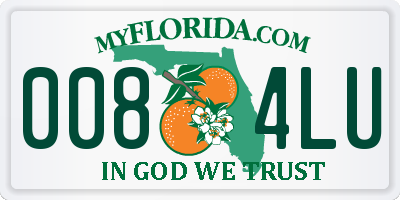 FL license plate 0084LU