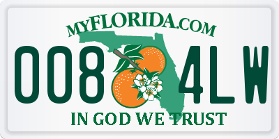 FL license plate 0084LW