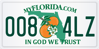 FL license plate 0084LZ