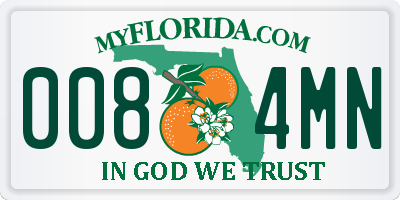 FL license plate 0084MN