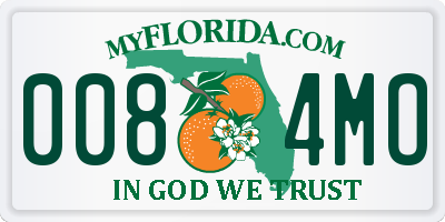 FL license plate 0084MO