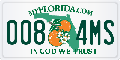 FL license plate 0084MS