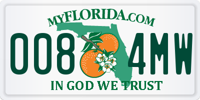 FL license plate 0084MW
