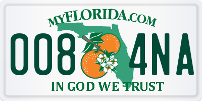 FL license plate 0084NA