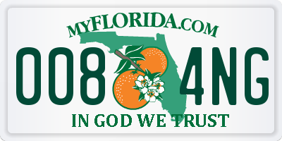 FL license plate 0084NG