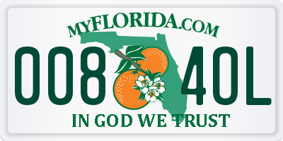 FL license plate 0084OL