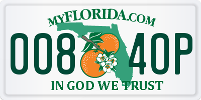 FL license plate 0084OP