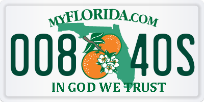 FL license plate 0084OS