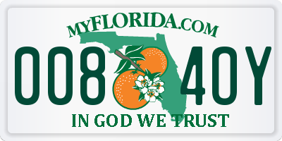 FL license plate 0084OY