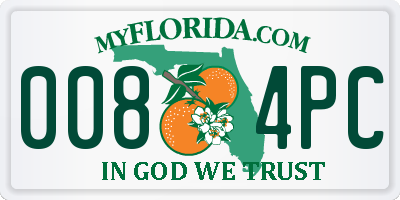 FL license plate 0084PC