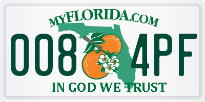 FL license plate 0084PF