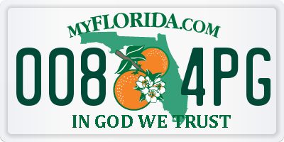 FL license plate 0084PG