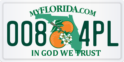 FL license plate 0084PL