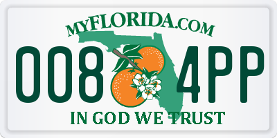 FL license plate 0084PP