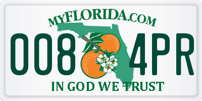 FL license plate 0084PR