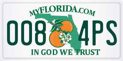 FL license plate 0084PS